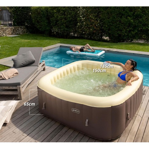 Piscina Spa Gonfiabile Vasca Idromassaggio Riscaldata Pompa da Giardino Esterno | BricoShop24
