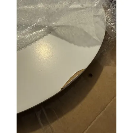 Outlet Tavolino da Caffè Rotondo Basso Bianco 40x40 cm Gambe Pino