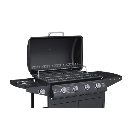Barbecue a Gas da Esterno 122x53x97H cm 4+1 Fuochi Nero con Termometro