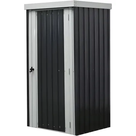 Casetta Box Giardino 98x81x180H cm Acciaio Antracite con Porta