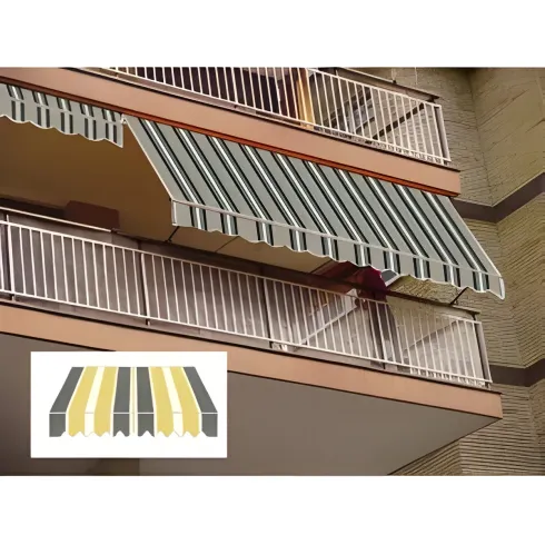 Tenda da Sole a Caduta 100x245 cm Balcone Alluminio Poliestere Giallo