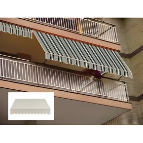 Tenda da Sole a Caduta 300x250 cm Balcone Alluminio Poliestere Tortora 2
