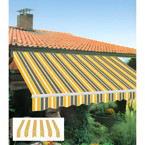 Tenda da Sole Avvolgibile 395x250 cm Bracci Retrattili Bianco Giallo