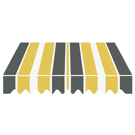 Tenda da Sole Avvolgibile 395x250 cm Bracci Retrattili Giallo Grigio
