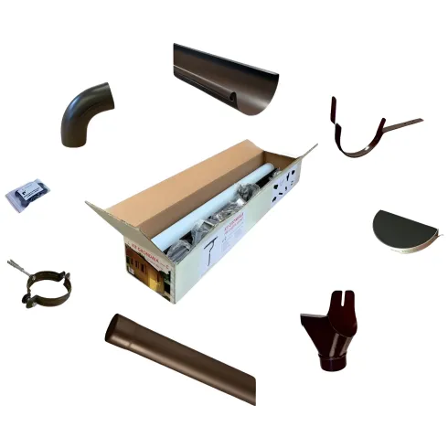 Kit E Grondaia Zincata Casette Legno Falde 350 e 390 cm con Accessori