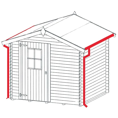 Kit E Grondaia Zincata Casette Legno Falde 350 e 390 cm con Accessori