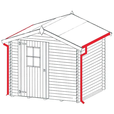 Kit E Grondaia Zincata Casette Legno Falde 350 e 390 cm con Accessori