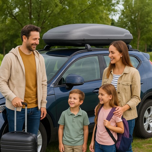 Baule da Tetto Universale per Auto 320 litri Compatto per Viaggi