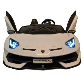 Macchina per Bambini Lamborghini Aventador 2 Persone a Batteria Bianco 2