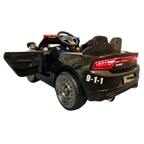 Macchina Elettrica per Bambini Polizia Nera a Batteria 12 V con Luci Macchinina | BricoShop24