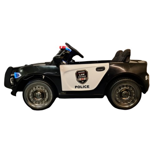 Macchina Elettrica per Bambini Polizia Nera a Batteria 12 V con Luci Macchinina | BricoShop24
