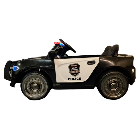 Macchina Elettrica per Bambini Polizia Nera a Batteria 12 V con Luci Macchinina | BricoShop24