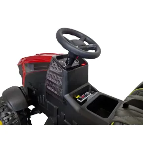Trattore Elettrico per Bambini 12V Rosso con Rimorchio e Telecomando 2