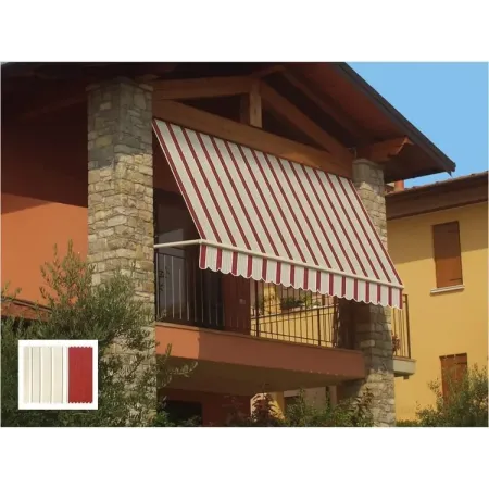 Tenda da Sole a Caduta 300x250 Riga Rossa con Bracci Senza Cassone