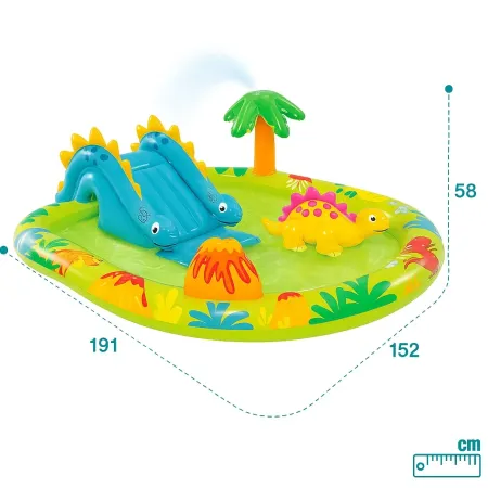 Piscina Gonfiabile per Bambini con Dinosauro e Scivolo 191x152x58 cm