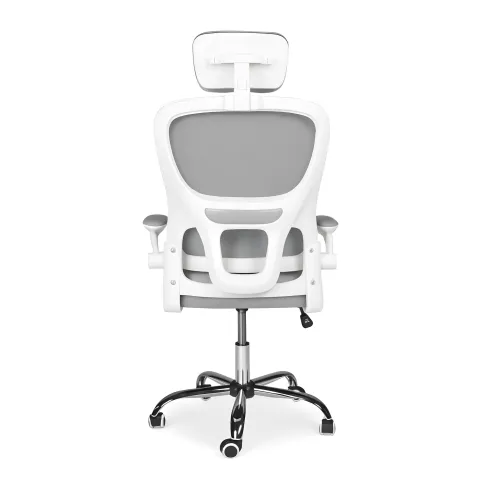 Sedia da Ufficio Ergonomica Grigio Schienale e Braccioli Regolabili