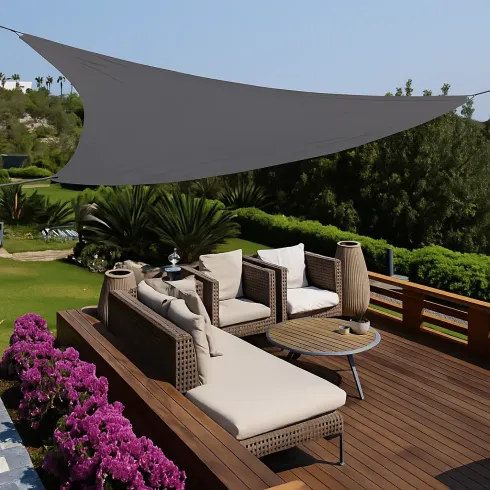 Tenda a Vela Triangolare 3x3 m Antracite per Ombreggiare Zone Esterne