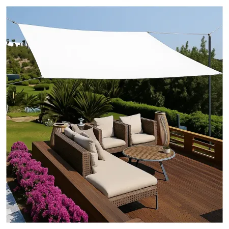 Tenda a Vela Quadrata 3x3 m Bianco Ombreggiante per Giardino e Terrazzo