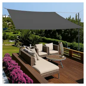 Tenda a Vela Quadrata 3x3 m Antracite Ombreggiante per Uso Esterno 2