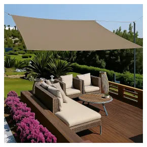 Vela Impermeabile Quadrata 5x5 m Tortora con Anelli in Acciaio Rinforzato 2