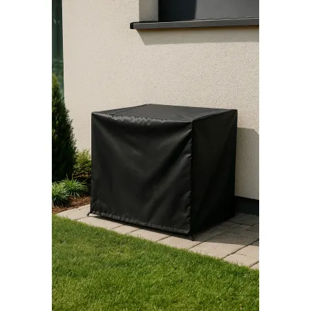 Copertura Impermeabile per Condizionatore 77x26 h 55 cm Poliestere Nero