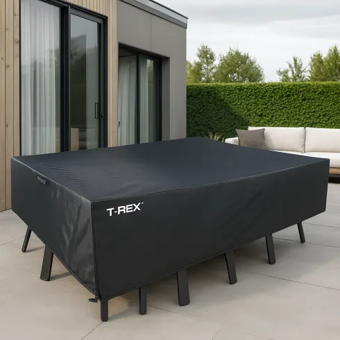 Copertura Tavolo e Sedie 180x270x90 cm Poliestere Nero Impermeabile