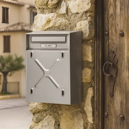 Cassetta Postale in Acciaio Inox da Esterno per Recinzioni Tetto Fisso