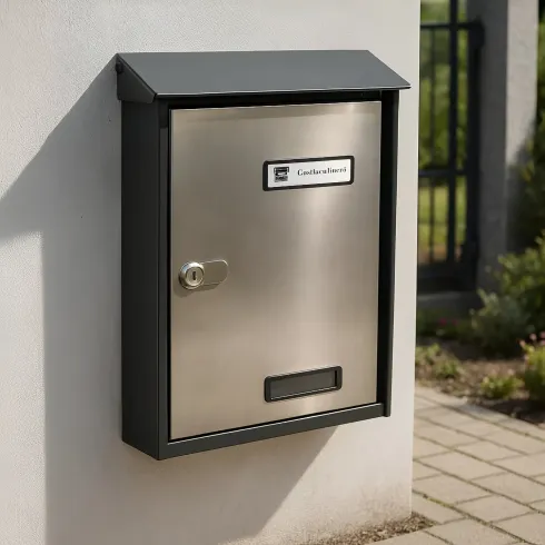 Cassetta Postale Acciaio Inox da Esterno con Tetto Parapioggia