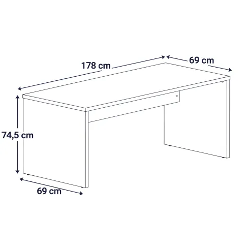 Scrivania da Ufficio Design Direzionale in Legno 178x69x74,5 cm