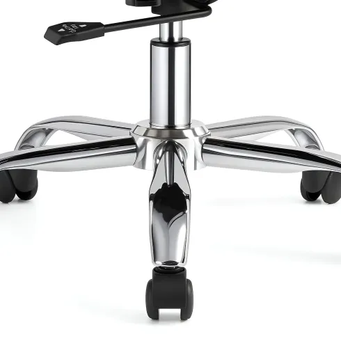 Sedia da Ufficio in PVC Nero Regolabile Oscillante Moderna Schienale Alto