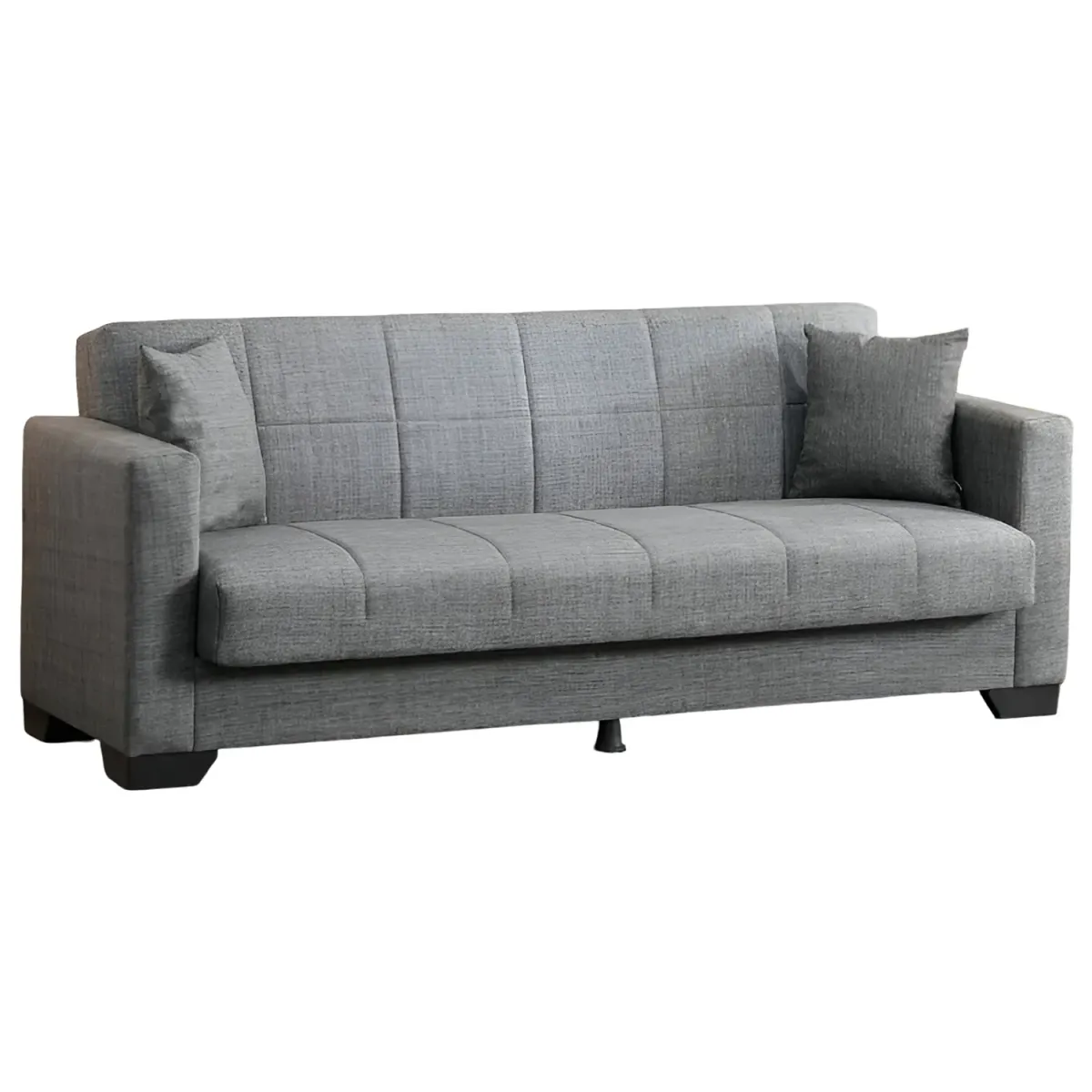 Dmora Divano Letto 3 Posti Luis, Divano Contenitore In Ecopelle E Tessuto, Sofà Da Soggiorno Con Apertura Click-clack, 220x84h91 Cm, Bianco E Verde