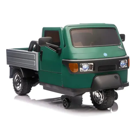 Ape Car Piaggio Elettrica per Bambini Verde con Ruote EVA e Telecomando