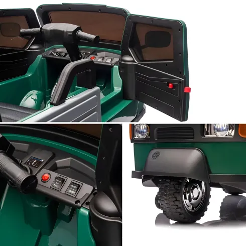 Ape Car Piaggio Elettrica per Bambini Verde con Ruote EVA e Telecomando