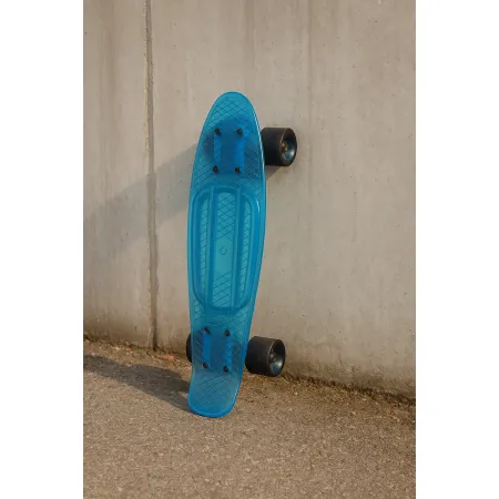 Skateboard Trasparente 57 cm Ruote Grandi da Esterno Verde o Celeste