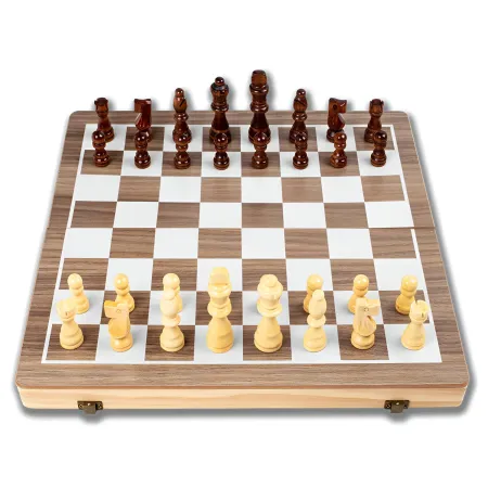 Scacchiera Magnetica Pieghevole 2 in 1 Portatile in Legno con Dama