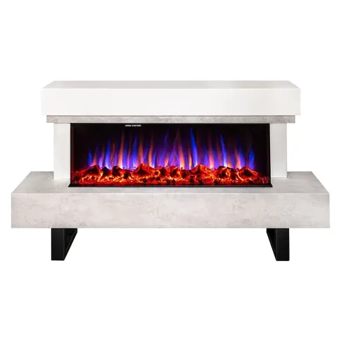 Caminetto Elettrico Moderno 1500W da Pavimento Fiamma 3D Multicolore