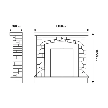 Caminetto Elettrico Cornice Legno da Pavimento 2000W Termostato Regolabile