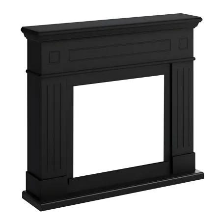 Cornice per Camino Elettrico Nero in Legno MDF Tagu Larsen Caminetto