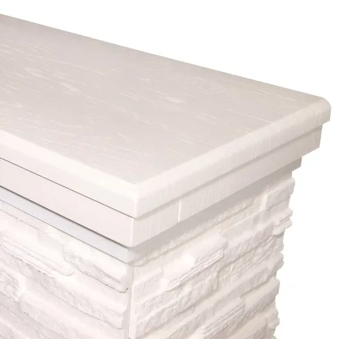 Camino Elettrico Bianco Effetto Pietra 1500W Moderno Fiamma Colorata