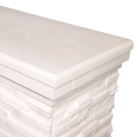 Camino Elettrico Bianco Effetto Pietra 1500W Moderno Fiamma Colorata