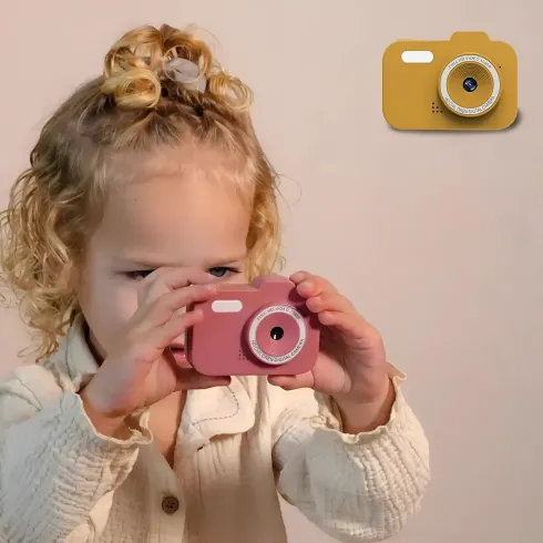 Fotocamera Digitale per Bambini Video HD 1080P Giallo Filtri Divertenti