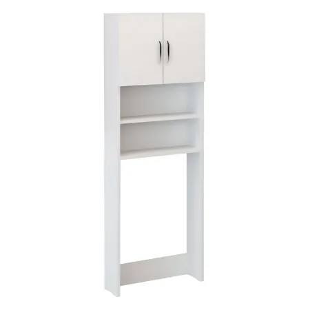 Mobile Coprilavatrice con Ripiani e 2 Ante da Interno 64x20x180 cm Bianco
