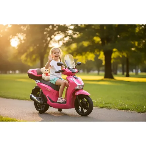 Moto Elettrica per Bambini 12V Scooter Rosa Honda SH125