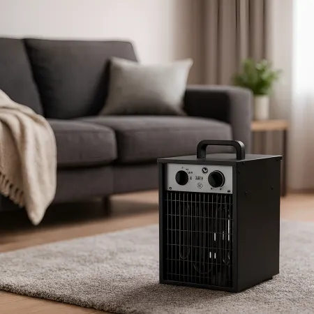 Stufa Elettrica Portatile 3000W Termoventilatore Regolabile Nero