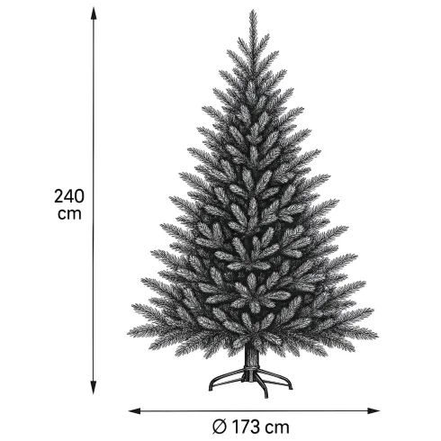 Albero di Natale Artificiale Altezza 240 cm Rami Realistici in PVC