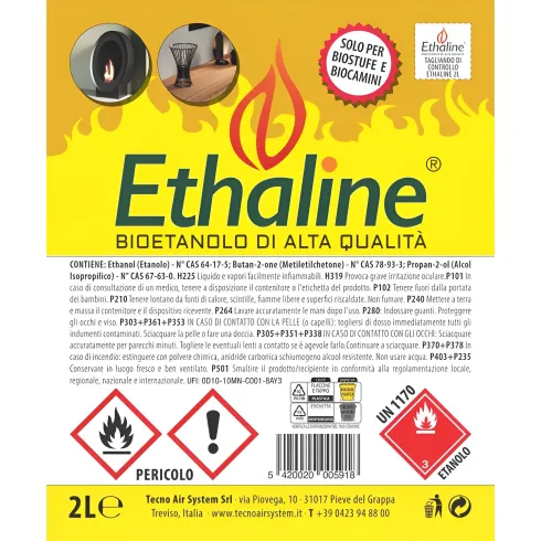 Combustibile Bioetanolo 30 Taniche 2L per Biocamini e Biostufe Inodore