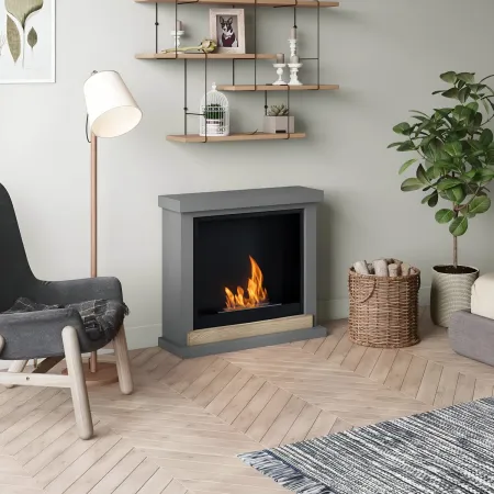Camino a Bioetanolo TAGU FreeFlame Hagen Grigio Dettaglio Legno