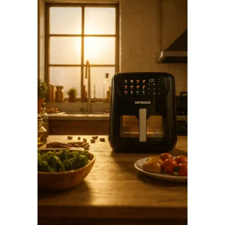 Friggitrice ad Aria 8L 1800W Digitale Nero Timer 60 min Antiaderente