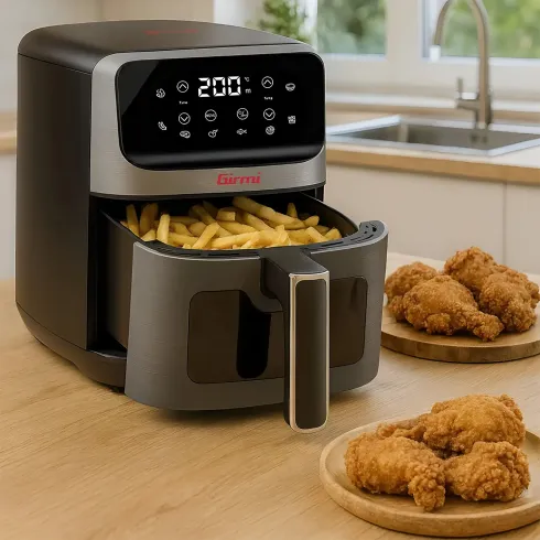 Friggitrice ad Aria Girmi 1500W 4,2L Digitale Timer 60 min Grigio