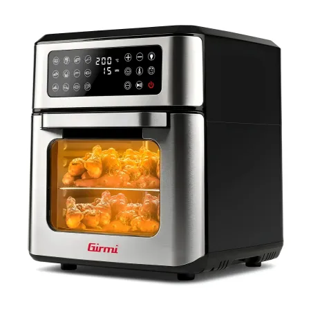 Friggitrice ad Aria Girmi 1800W 12L con Girarrosto Spiedini Grigio